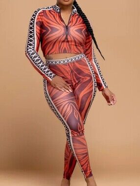 Giti Zebra Print High-Waist Legging Set